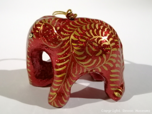 Red swirl elephant decoration product photo